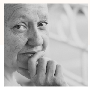 Vulnerable older woman needing support kindness respect and empathy from her carer